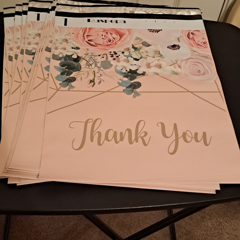 15 ct 12.0×15.5 Floral Thank You polymailers - Picture 3 of 3